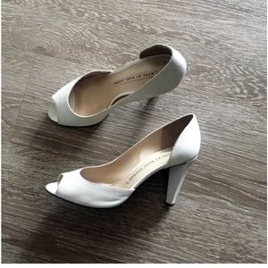 marc jacobs heels ivory white leather peep toe pump shoes vintage bride …